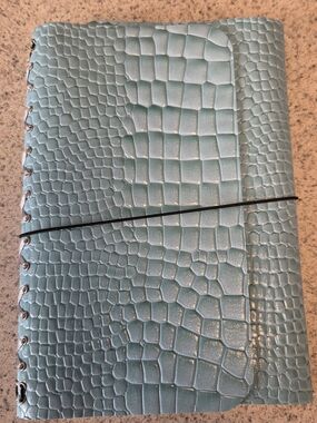 Faux-Crocodile Textured Notebook - Turquoise, New